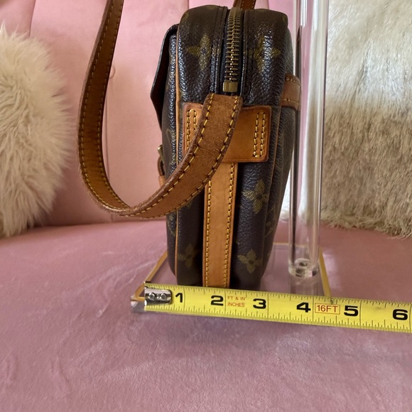 💯 Louis Vuitton Monogram Jeune Fille Canvas Crossbody Bag with Tan Leather Trim - Picture 5 of 16
